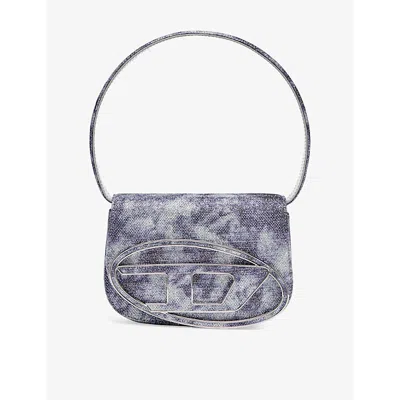Diesel Womens Ha063 1dr Iconic Denim-look Woven Shoulder Bag