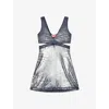 Diesel Womens 81e D-farfy Metallic-jersey Mini Dress