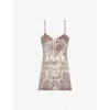 Diesel Womens 7ff D-longy Graphic-print Cotton-jersey Mini Dress Xs In Multi