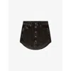 Diesel Womens 02 De-ard Button-front Denim Mini Skirt In Black