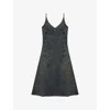 Diesel Womens 01 De-beld-s Denim-effect Lyocell Midi Dress In Blue