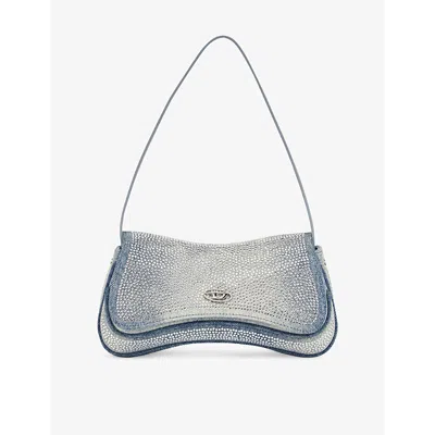 Diesel Womens H8457 Play Crystal-embellished Denim Clutch Bag