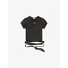 Diesel Womens 02a T-bunny-tail Wrap-around Cotton-jersey T-shirt In Black