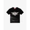 Diesel Womens 02 T-ele-p2 Graphic-print Cotton-jersey T-shirt In Multi