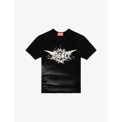 Diesel Womens 02 T-ele-p2 Graphic-print Cotton-jersey T-shirt In Multi