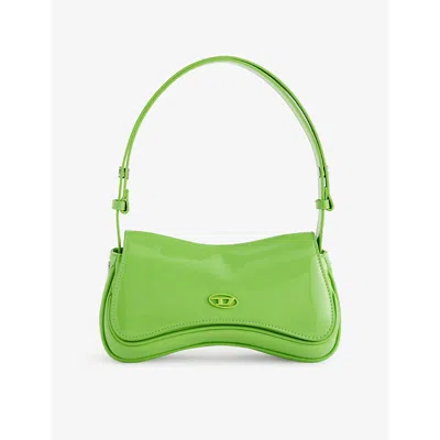 Diesel Womens Play Patent Faux-leather Clutch Bag Greenery
