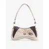 Diesel Womens Play Faux-leather Shoulder Bag Light Gray In Light Gray
