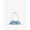 Diesel Womens Powder Blue Scrunch-d Leather Shoulder Strap In Powder Blue