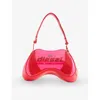 Diesel Play Pink Shoulder Bag With Logo Detail On The Front In Eco-leather Woman In Racing Red