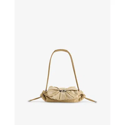 Diesel Womens Sand Scrunch-d Cotton-blend Shoulder Bag