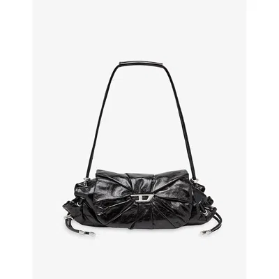 DIESEL WOMENS T8013 SCRUNCH-D LEATHER SHOULDER BAG