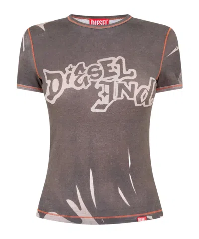 Diesel Womens T-grafi T-shirt In Gray