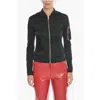 Diesel Satin T-opuntia Bomber Jacket With Contrasting Details And S In Black