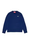 Diesel Wool And Cashmere Blend Sweater With Patches In Blue