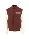 Diesel Casual Jacket With Contrast Sleeves And Ribbed Accents In Brown