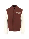 Diesel Casual Jacket With Contrast Sleeves And Ribbed Accents In Brown