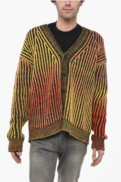 Diesel Wool Blend Oakland Cable Knit Cardigan In Multi
