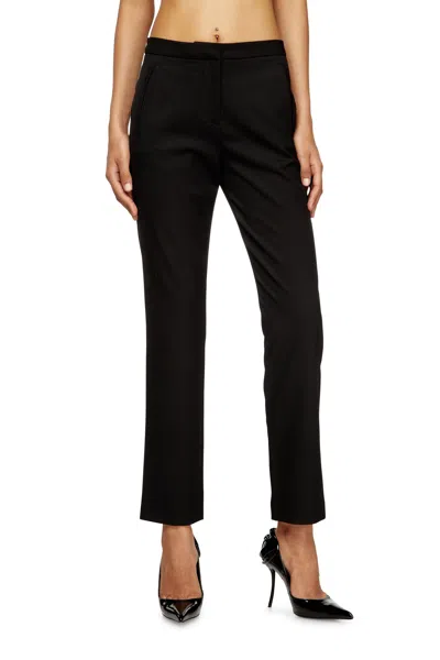 Diesel Wool Blend Pants With Welt Pockets In Multi