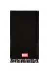 Diesel Logo-label Fringed Scarf In Black