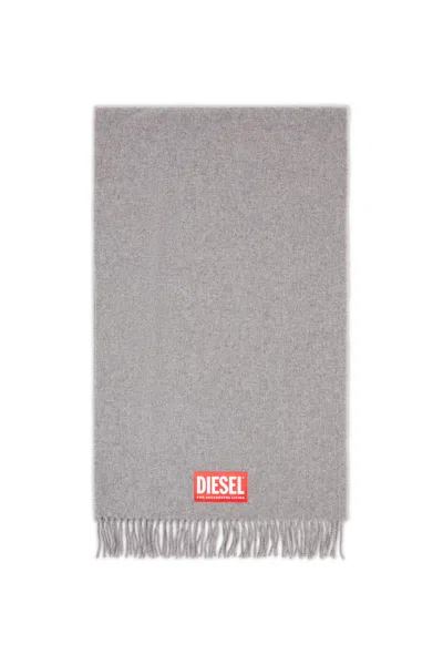 Diesel Wool Blend Scarf In Gray