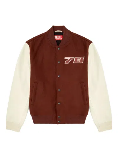 Diesel Kids' Wool-blend Varsity Jacket In Multi