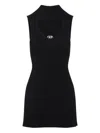 Diesel Women Wool Cut-out Mini Dress In Black