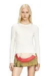 Diesel Oval D-plaque Fine-ribbed Top In White