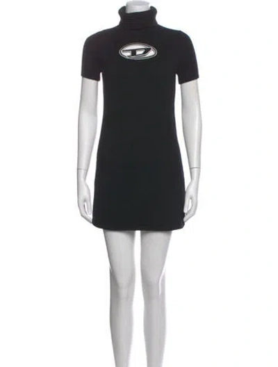 Pre-owned Diesel Wool Mini Dress In Black