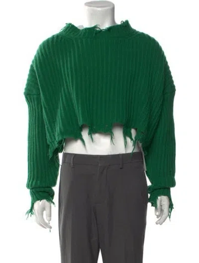 Pre-owned Diesel Wool Mock Neck Pullover In Green