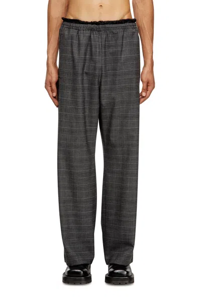 Diesel Wool Pants With A Drawstring Waist In Multi
