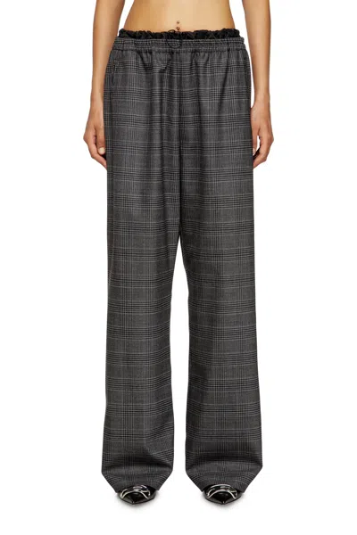 Diesel Wool Pants With Welt Pockets In Gray
