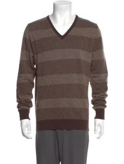 Pre-owned Diesel Wool Striped Pullover In Brown