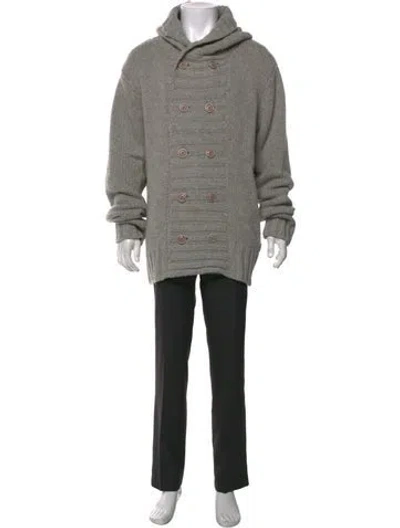 Pre-owned Diesel Wool Turtleneck Cardigan In Gray