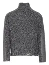 Diesel Crewneck Knitted Sweater Textured Turtleneck In Gray