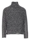 Diesel Crewneck Knitted Sweater Textured Turtleneck In Gray