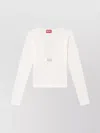Diesel Long-sleeved Top With Deep V-neckline And Knot Detail