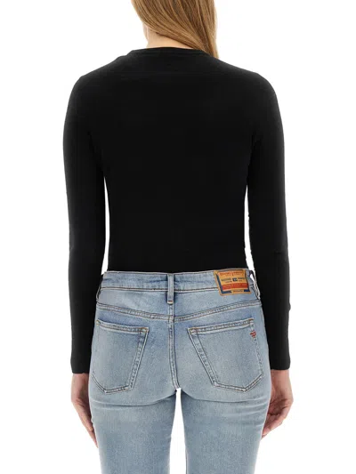 Diesel Wool-cashmere Blend T-shirt In Black