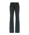Diesel Low-rise Cotton Flared Trousers In Black