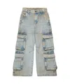Diesel Kids Blue D-sire-cargo Jeans In Gray