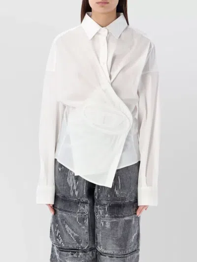 Diesel Logo Embossed Long In White