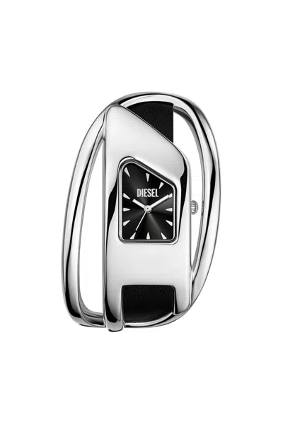 Diesel Wrap-d Black Leather Watch