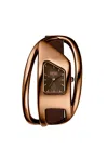 Diesel Wrap-d Brown Leather Watch In Brown