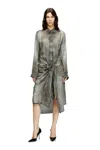 Diesel Wrap Dress In Denim-look Viscose