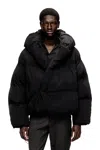 Diesel Wrap Puffer Jacket In Stretch Nylon In Black