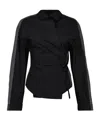 Diesel Wrap Shirt In Poplin And Denim In Black