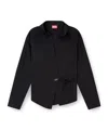 Diesel Wrap Shirt With Logo Charm In Black