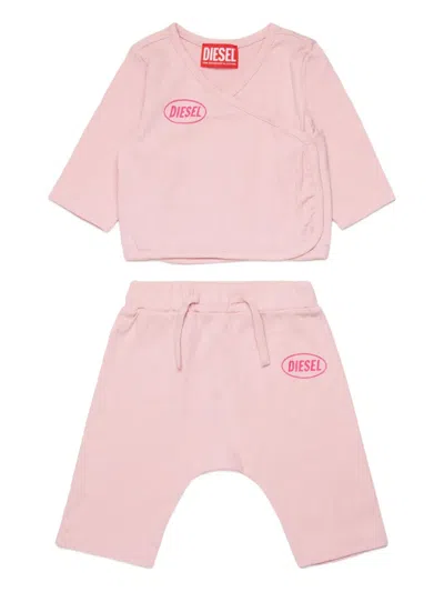 Diesel Babies' Wrap Stside-nb-set Tracksuit Set In Pink