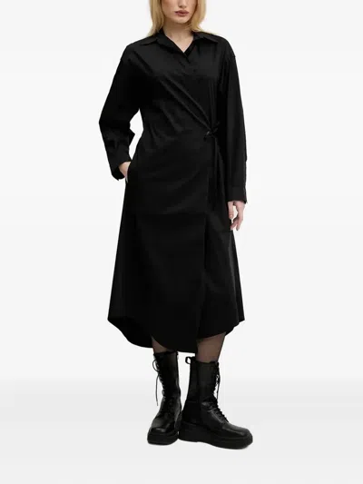 Diesel Wraparound Shirt Dress In Black