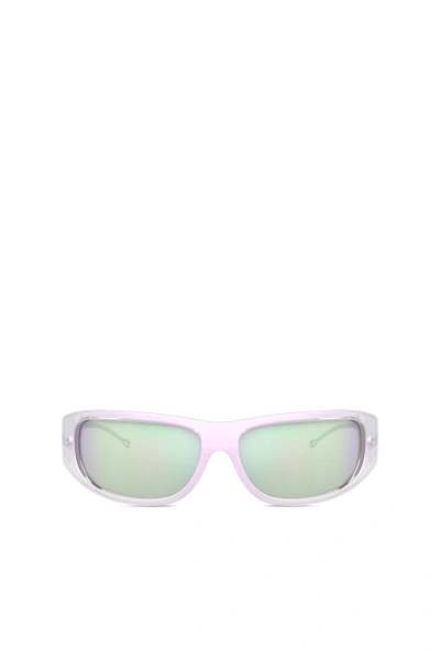 Diesel Wraparound Style Sunglasses In White