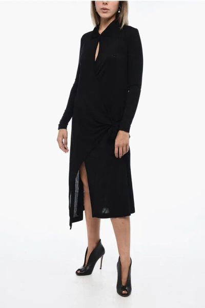 Diesel Wrapped D-wrip Dress With Asymmetric Hem